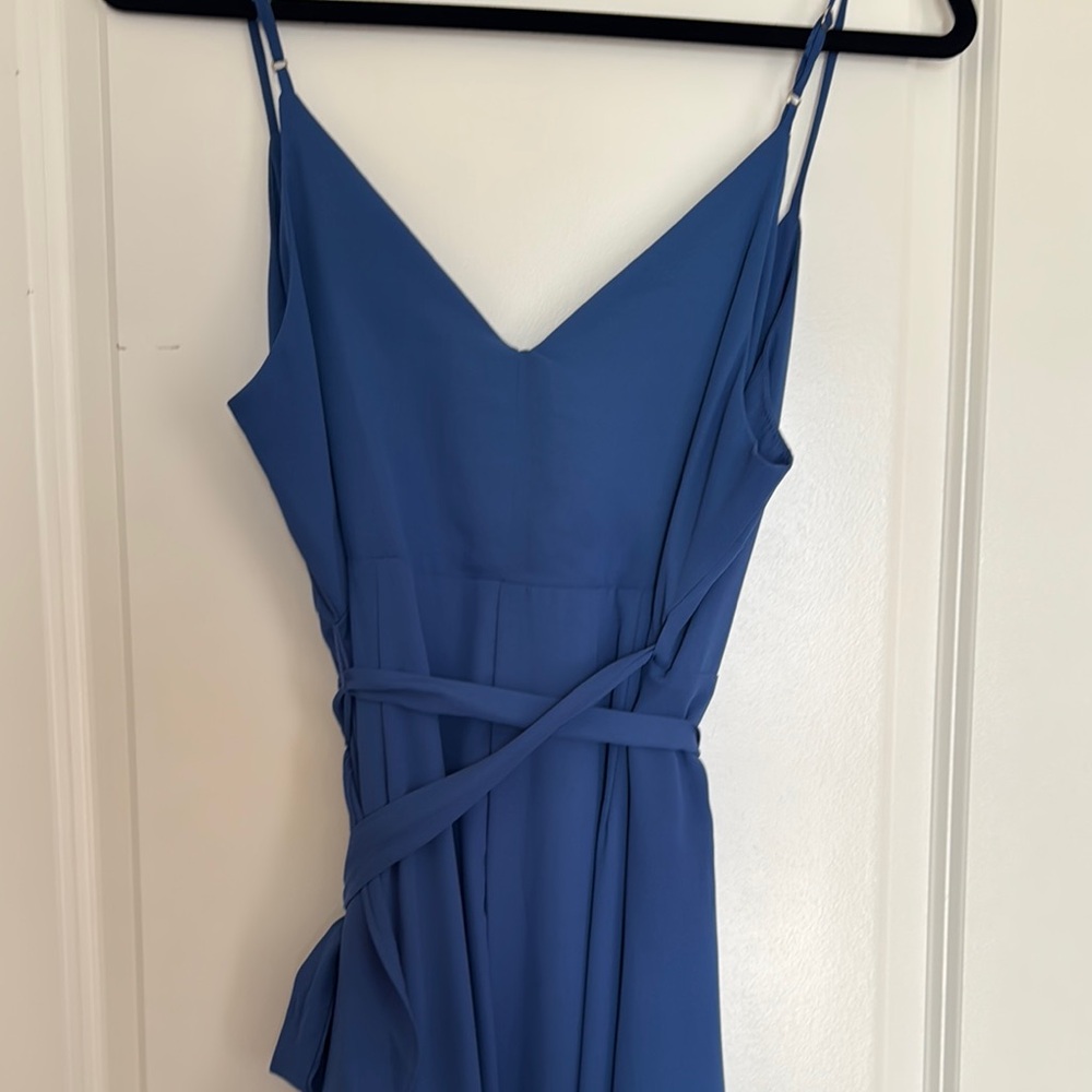 Lulus Blue Wrap Dress - Picture 4 of 5
